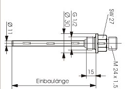 EL = 400 mm -   11x1 mm Einschraub-Schutzhlse